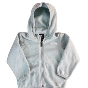 The North Face Baby Toddler Fleece Hoodie Jacket Zip Up Light Green 18/24 Months